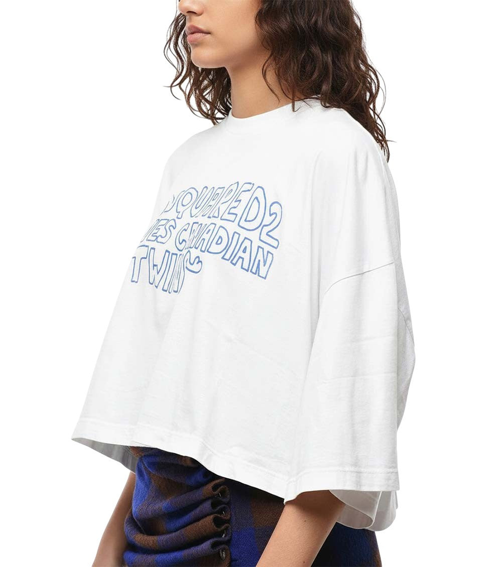 White Graphic Crew Neck T-Shirt 2