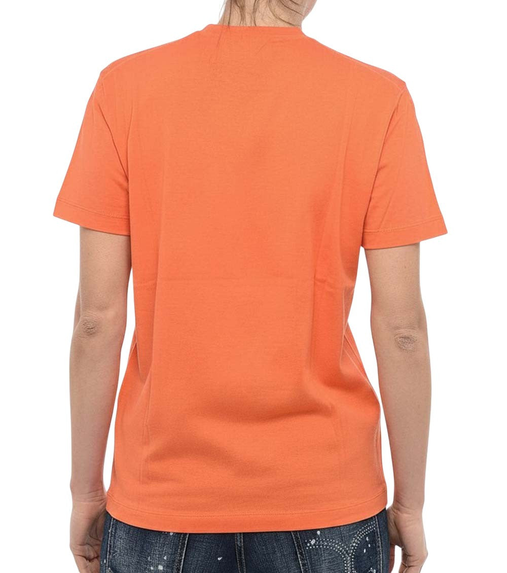 Orange Graphic Crew Neck T-Shirt 2