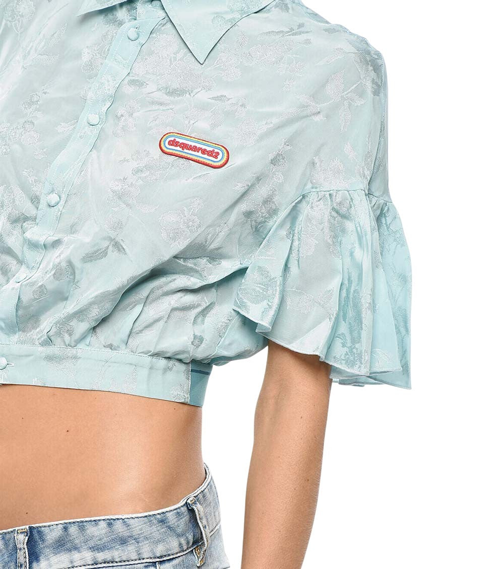 Sky Blue Regular Jacquard Shirt 3