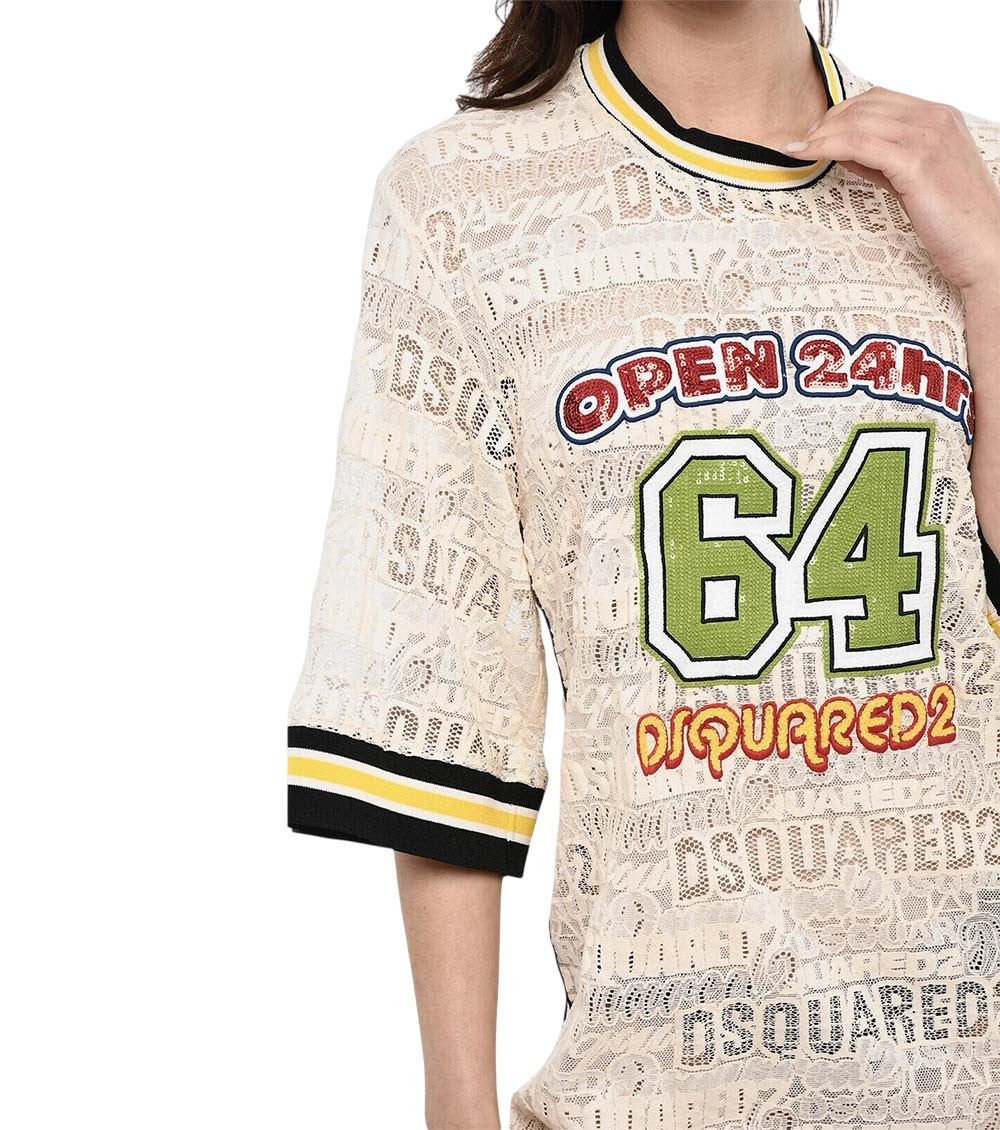 Multicolor Graphic Crew Neck Dress 3