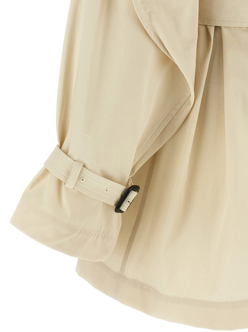 Cream Notched-Lapel Trench Coat 4