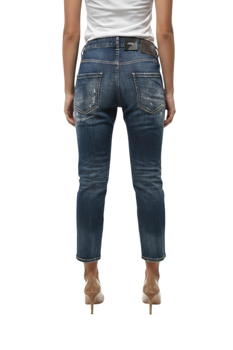 Blue Straight High Rise Jeans 2