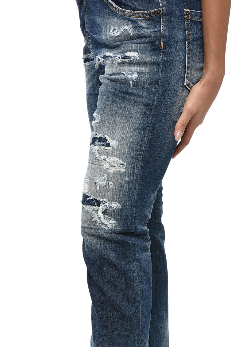 Blue Straight High Rise Jeans 3