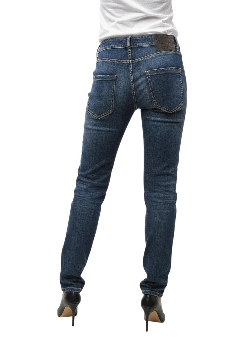 Blue Straight Mid Rise Jeans 2