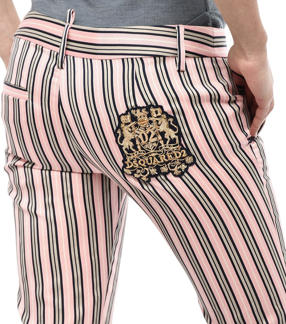 Pink Straight Stripes Pants 3