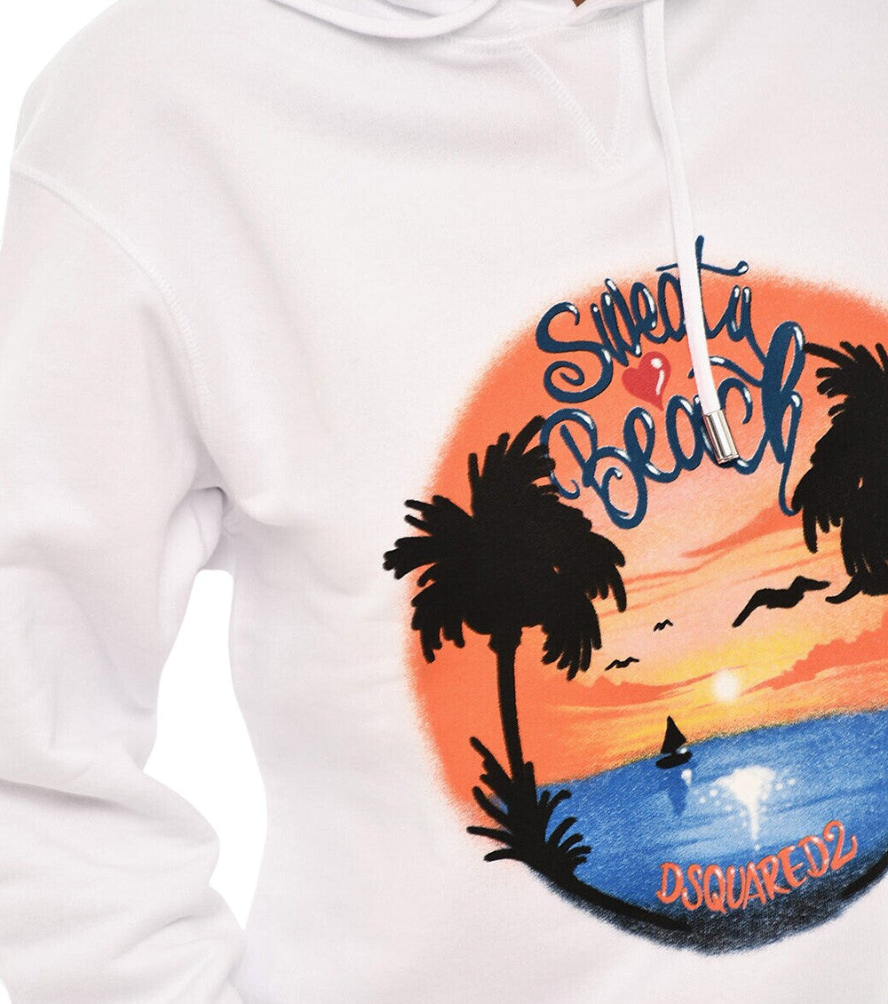 White Graphic Hood Hoodie 3