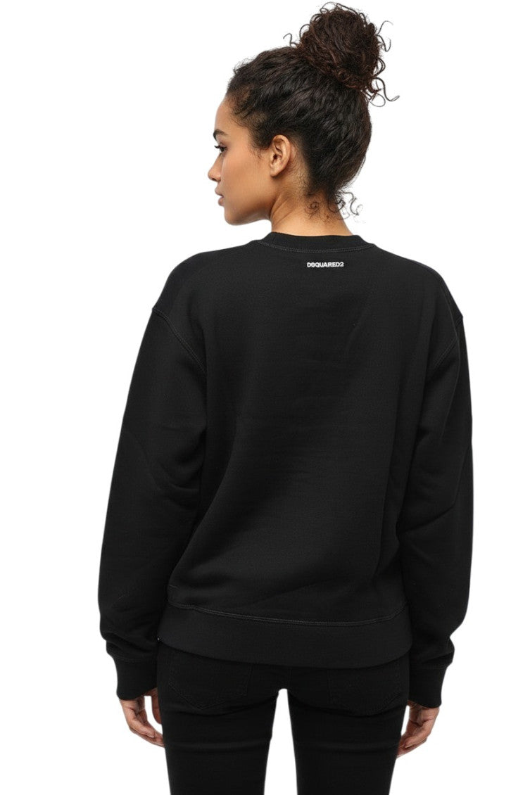 Black Graphic Crew Neck Sweatshirt 2