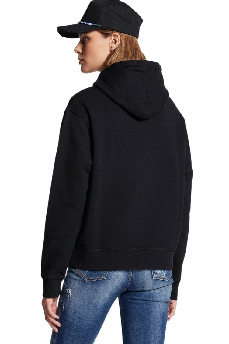 Black Graphic Hood Sweatshirt 2
