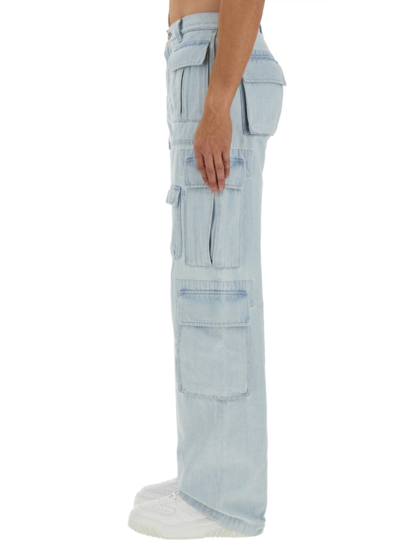 Light Blue Relaxed Cargo Jeans 3