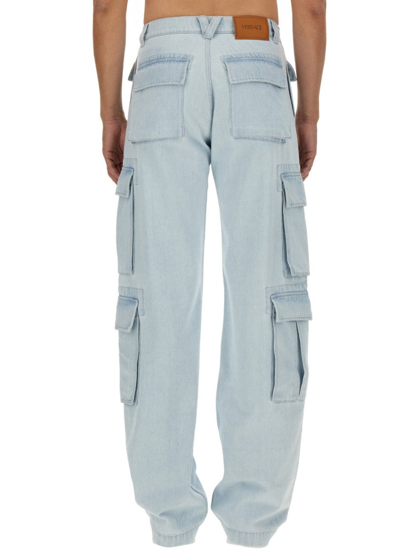 Light Blue Relaxed Cargo Jeans 4