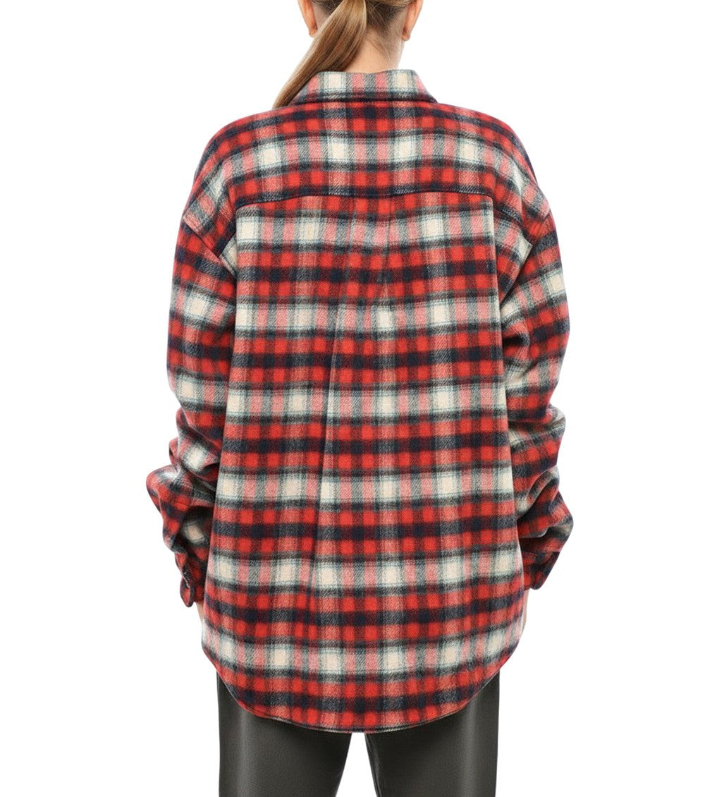 Red Oversized Plaid Shirt 2