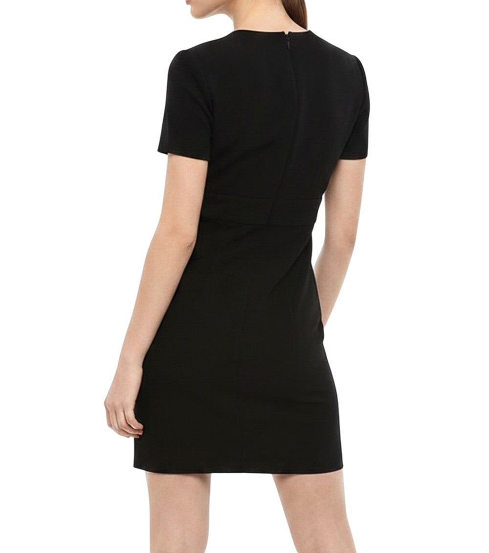 Black V Neck Mini Dress 2