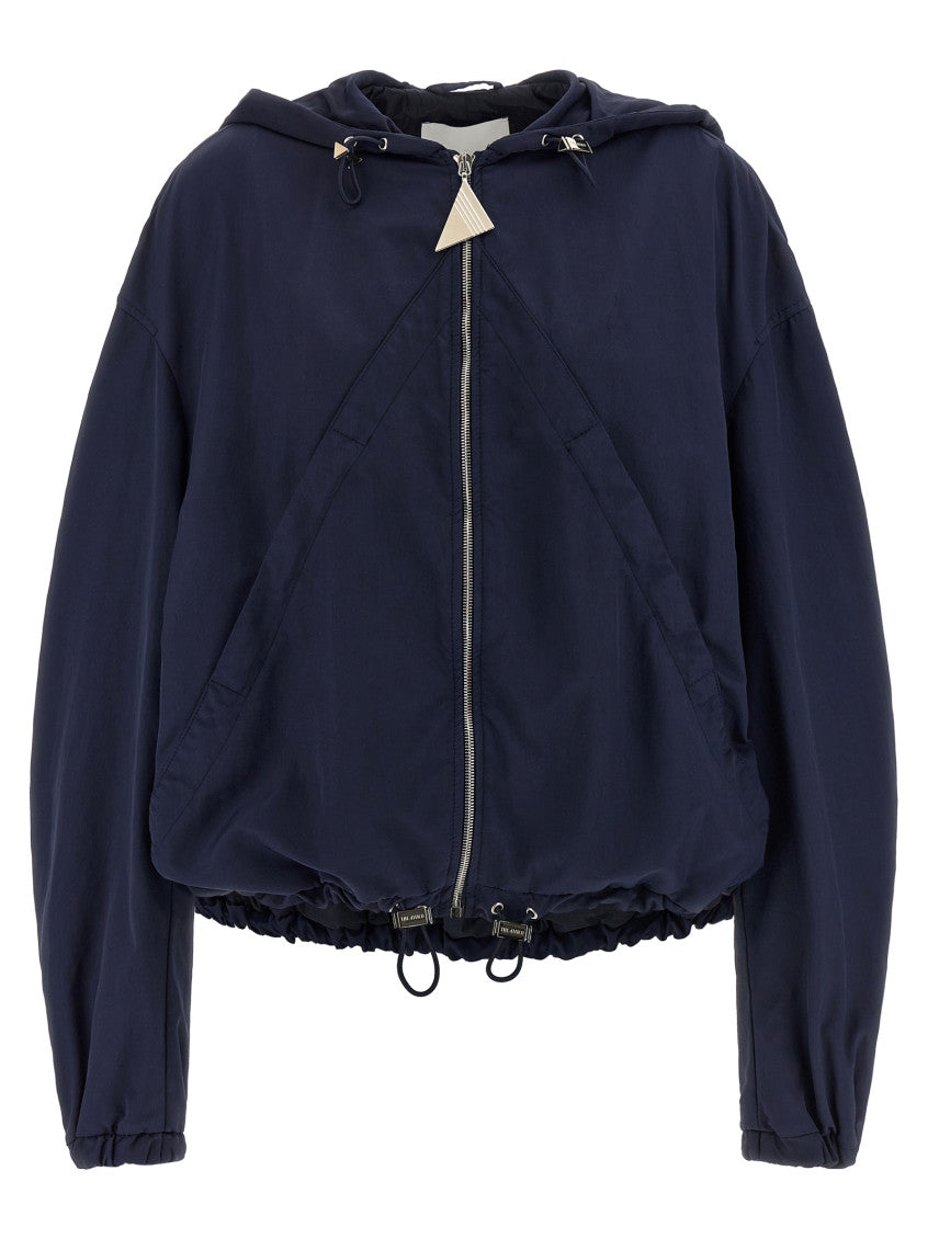 Blue Hooded Bomber Jacket 1