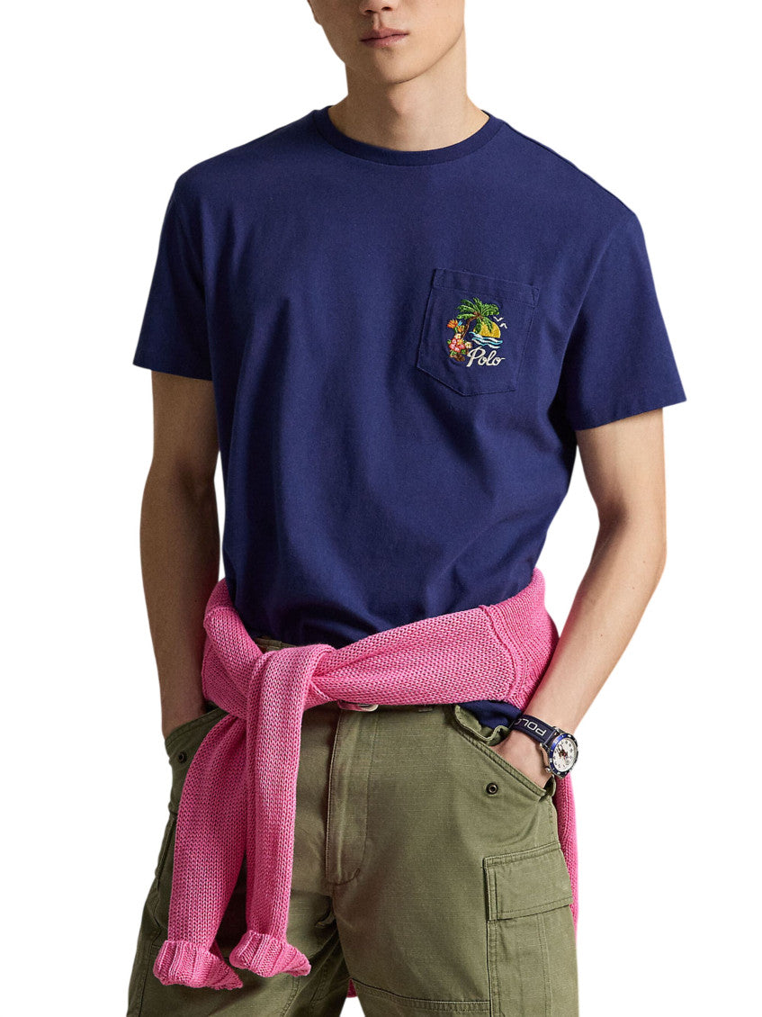 Blue Crew Neck T-Shirt 2