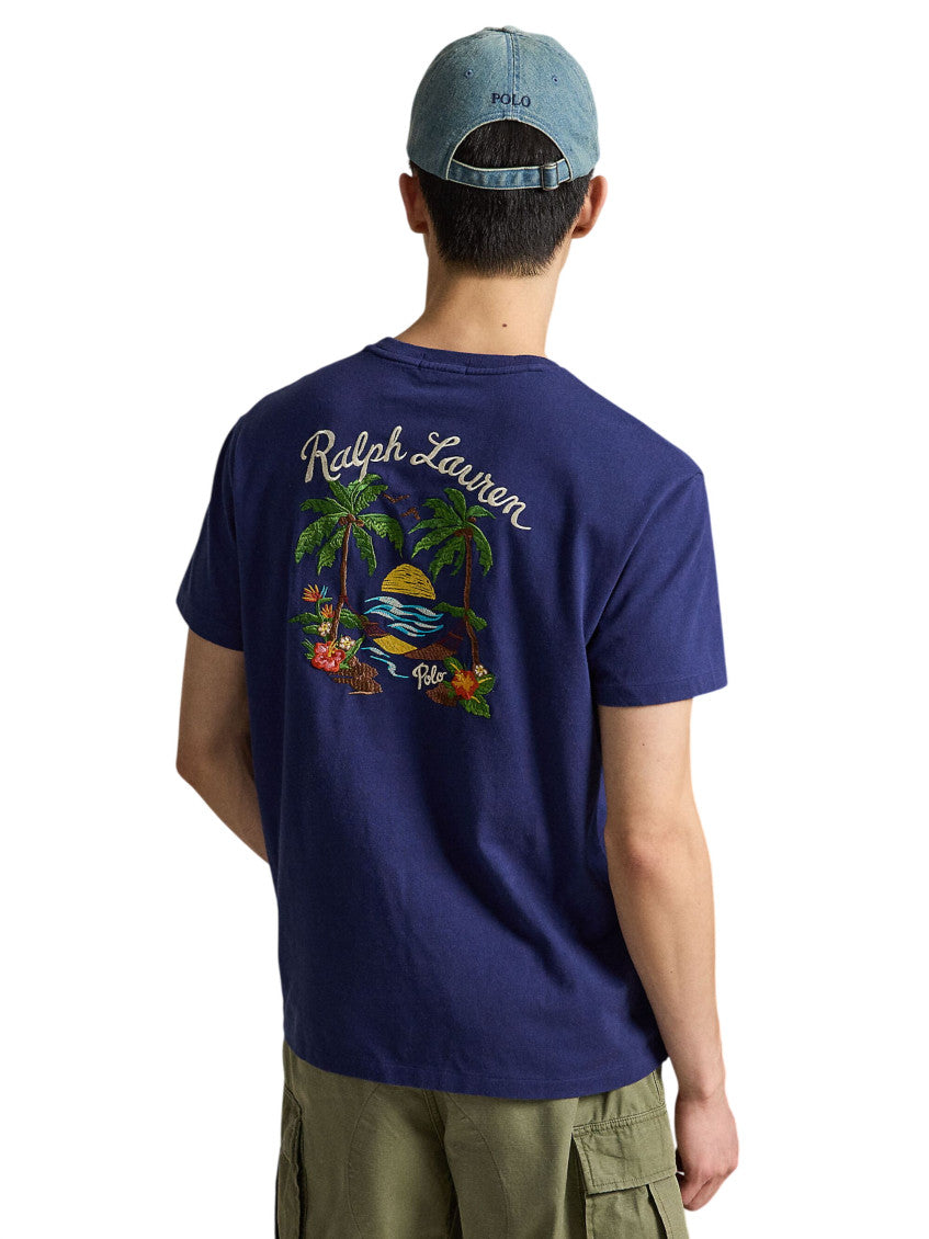 Blue Crew Neck T-Shirt 3