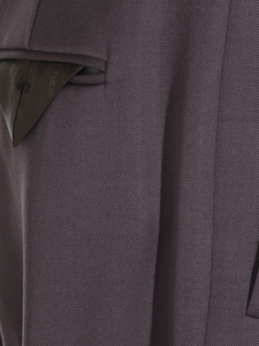Purple Tailored Pleated Pants 4