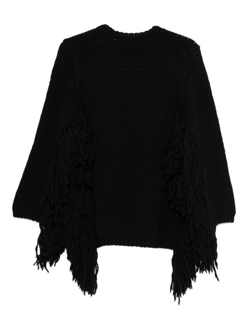 Black Knitted Crew Neck Sweater 2