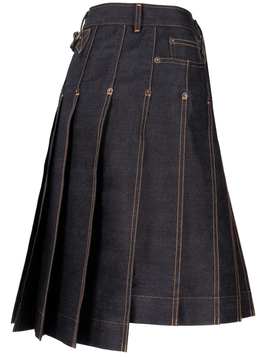 Navy Blue Pleated Short 3