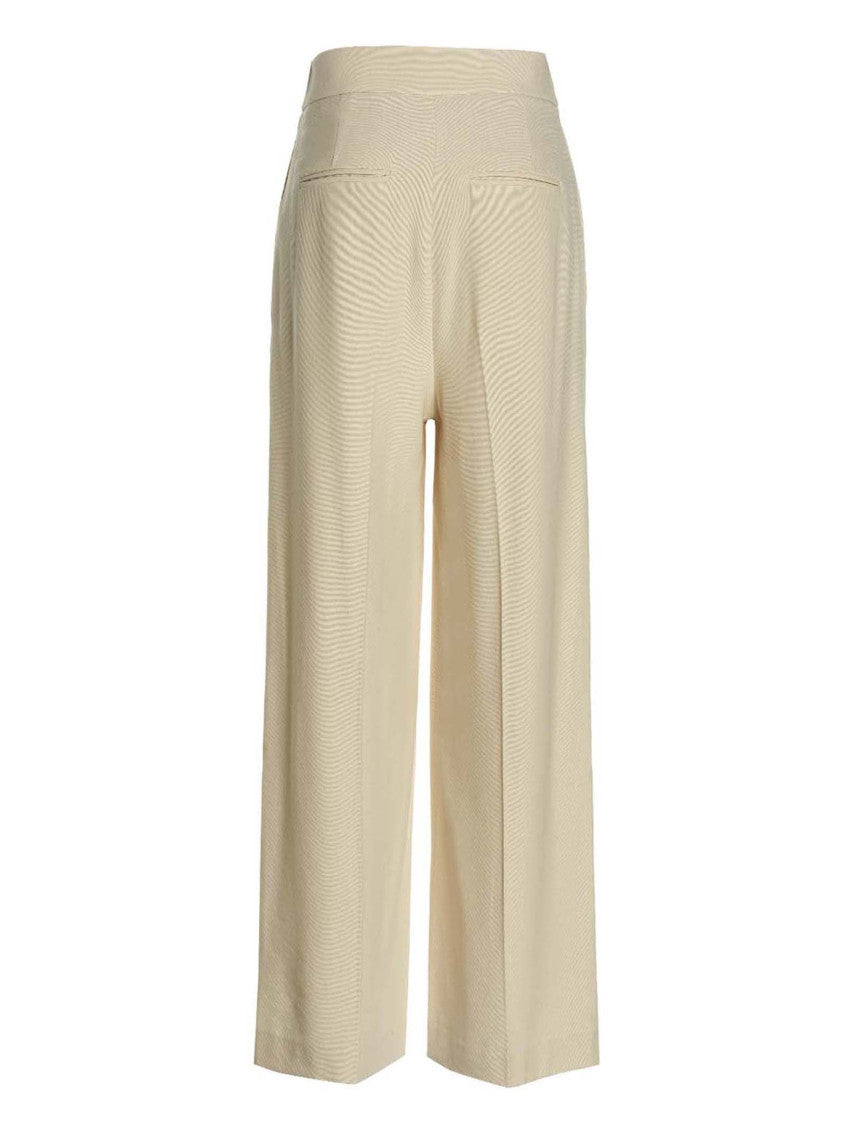 Beige Loose Flat Front Pant 2
