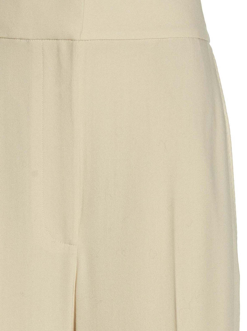 Beige Loose Flat Front Pant 3