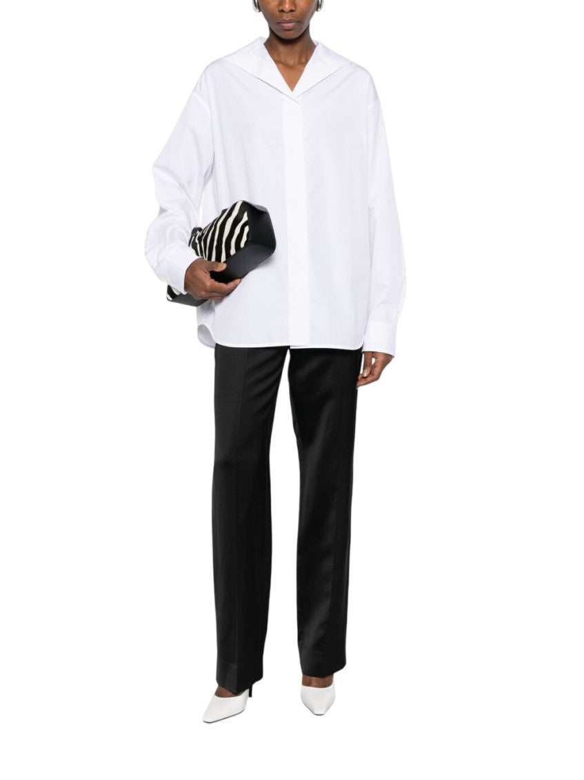 White Relaxed Solid Shirt 2