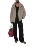 Grey Solid Turtle Neck Jacket 1
