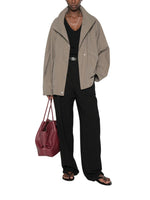 Grey Solid Turtle Neck Jacket 1