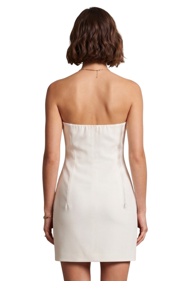 White Embellished Strapless Mini Dress 2