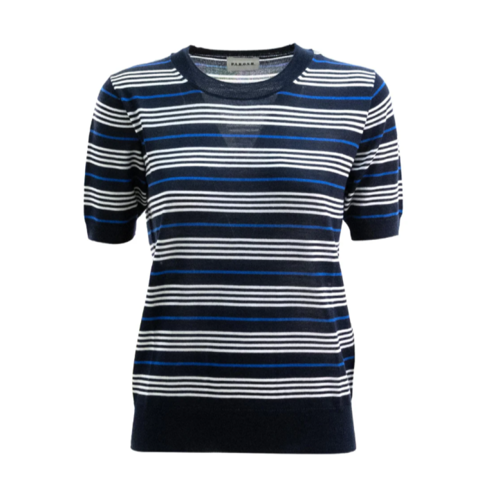 Blue Stripes Crew Neck Sweater 1