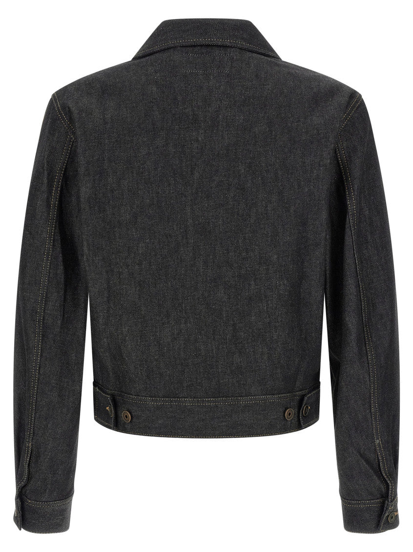 Blue Solid Shirt Collar Jacket 2