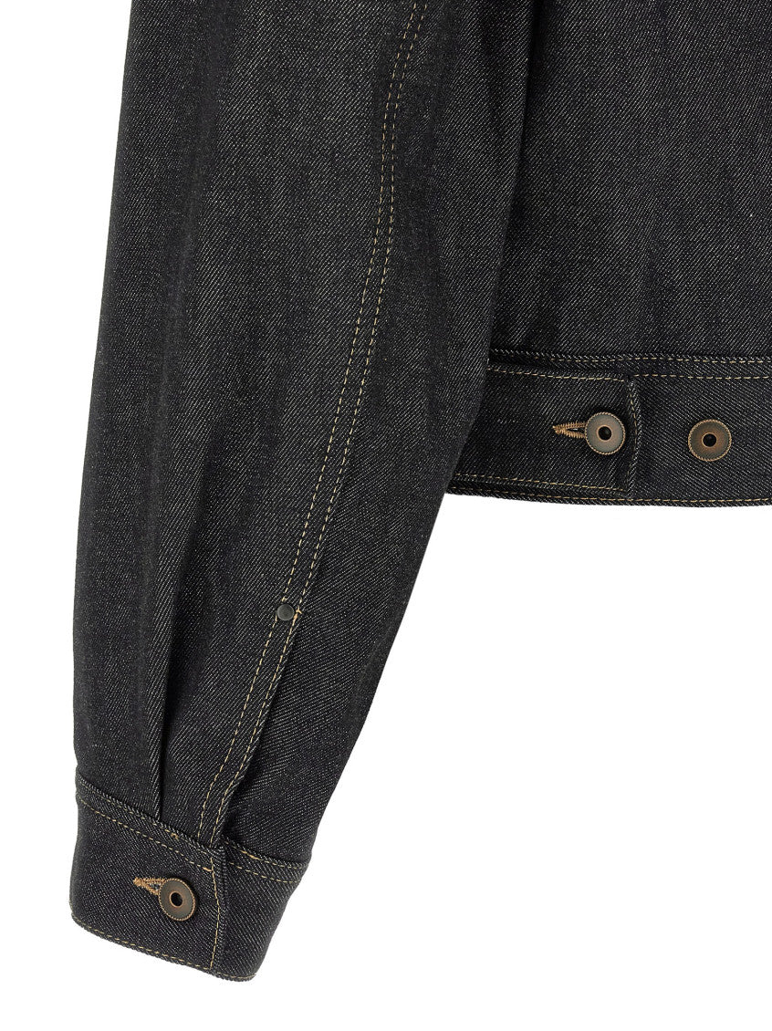 Blue Solid Shirt Collar Jacket 4