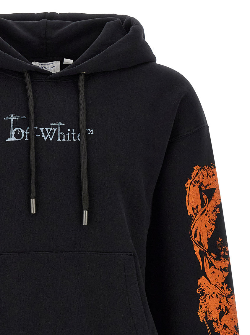 Black Printed Hood Sweatshirt 4