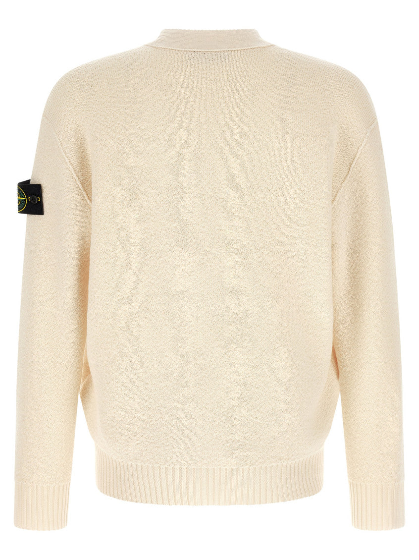 Off White V Neck Cardigan 2