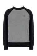 Grey Color Block Crew Neck Sweater 1