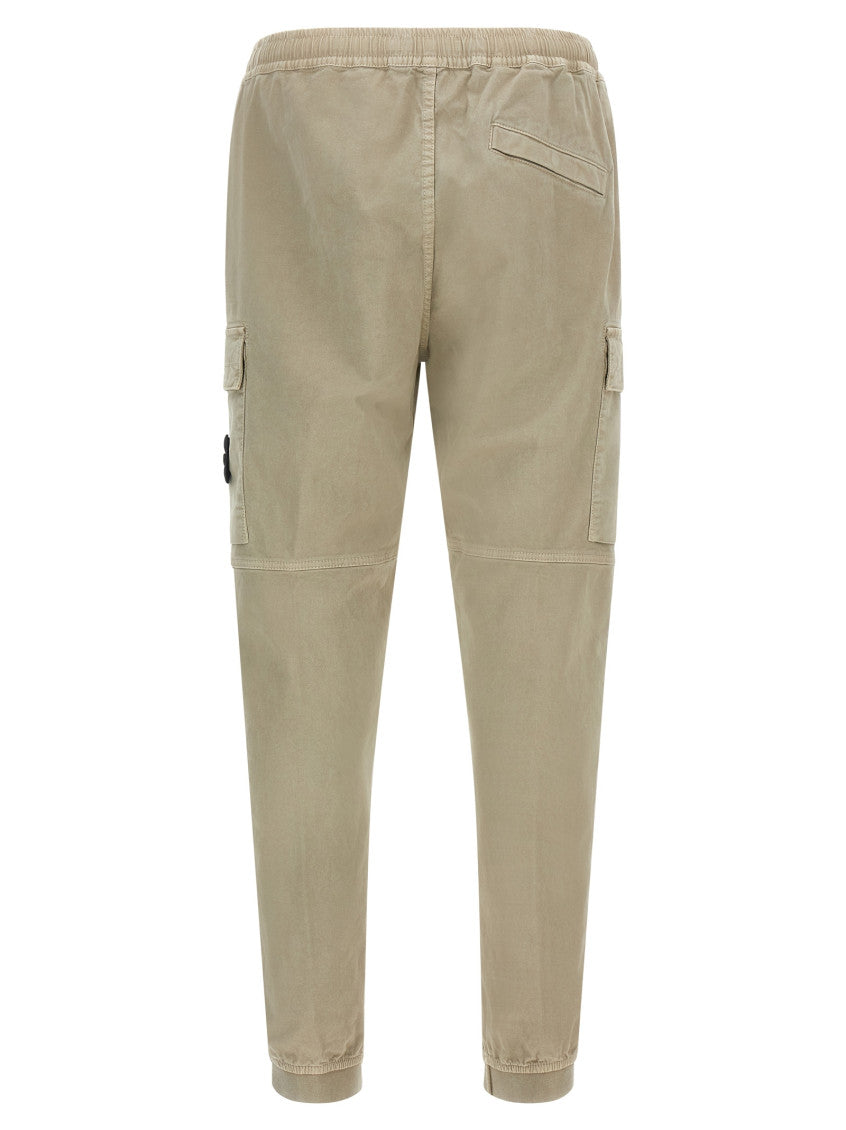 Beige Tapered Logo Pants 2