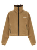 Light Brown Logo Mock Collar Jacket 1