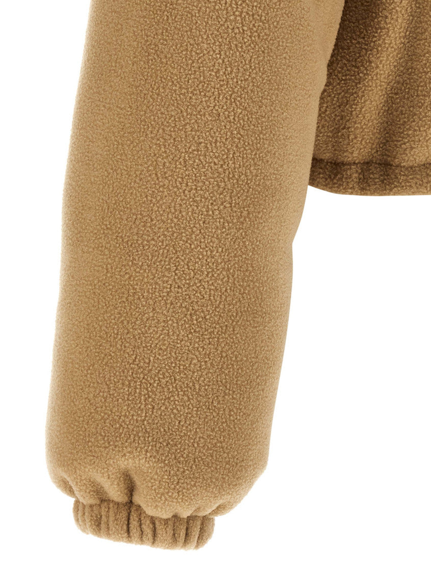 Light Brown Logo Mock Collar Jacket 4