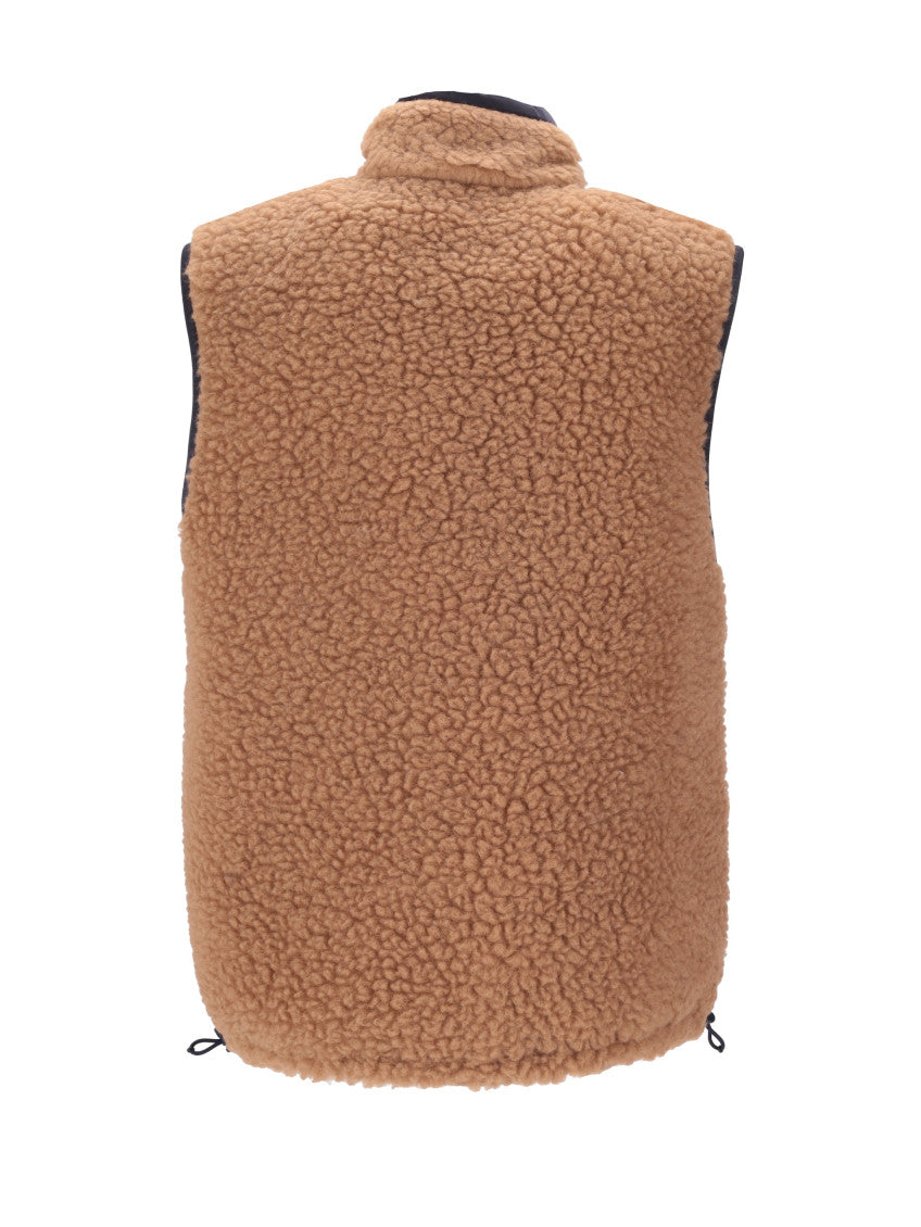 Light Brown Textured Mock Collar Jacket 2
