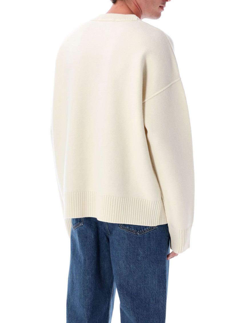Beige Crewneck Logo Pullover 2