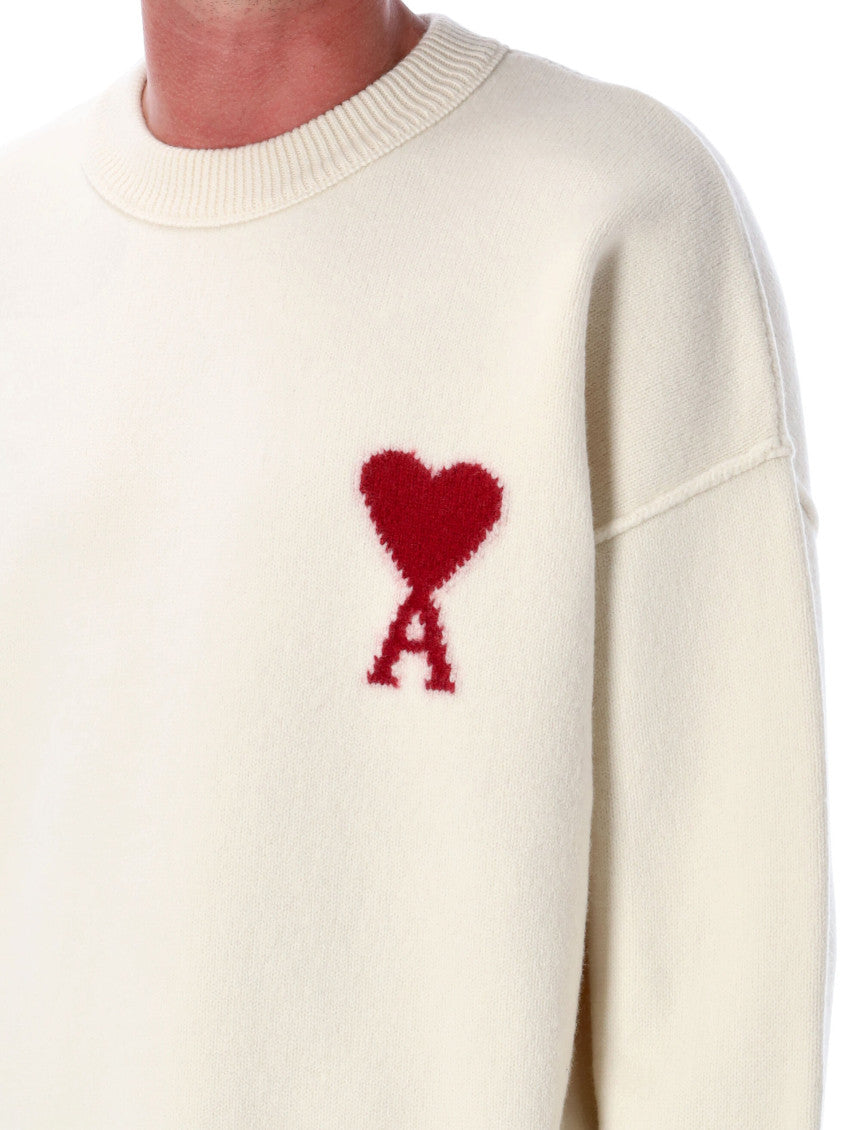 Beige Crewneck Logo Pullover 3