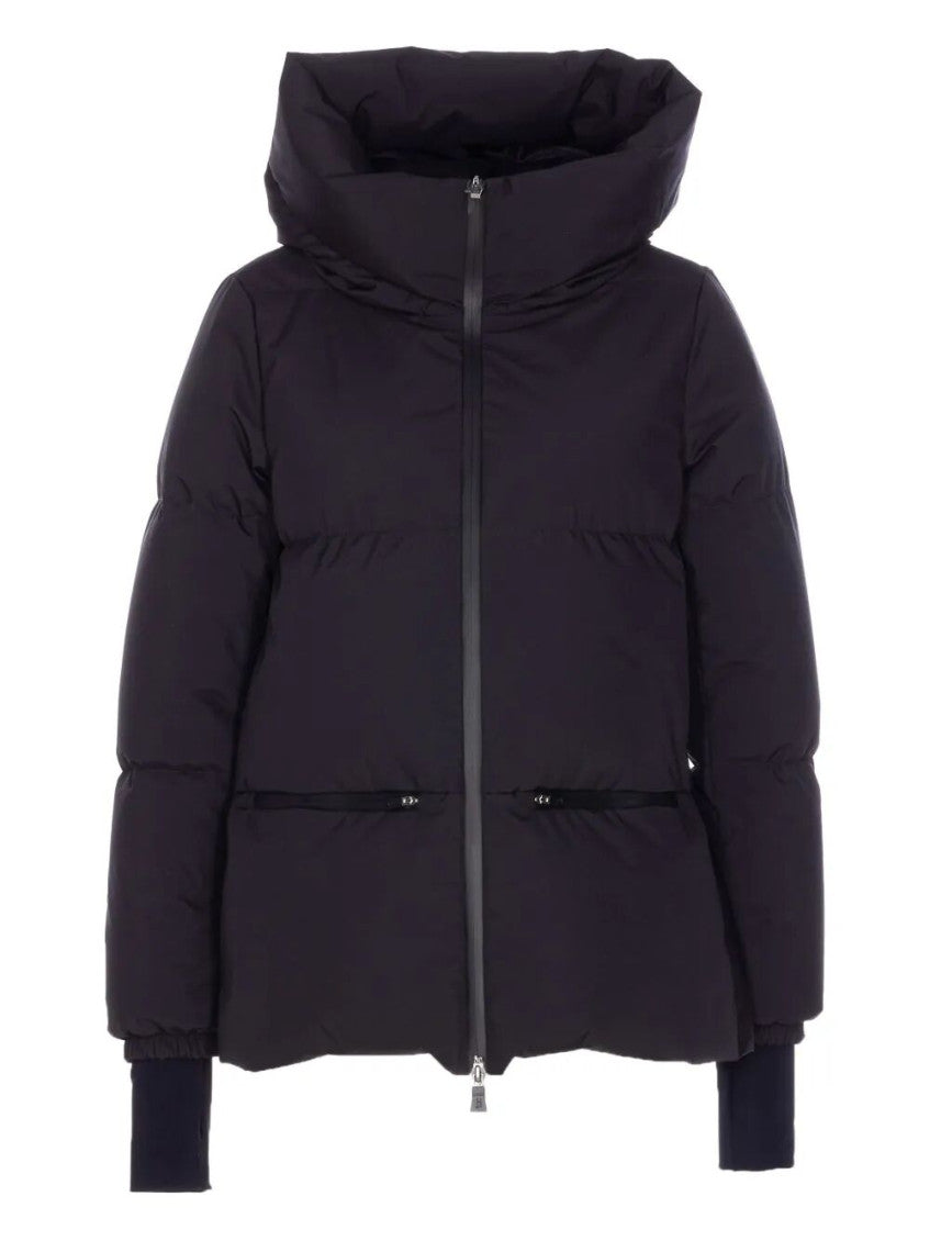 Black 2Layers Hooded Short Jacket 1