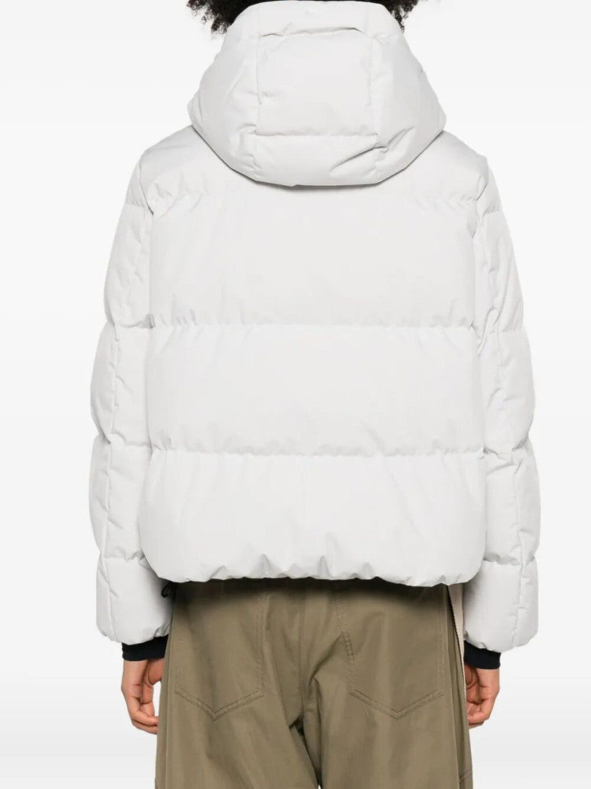 White Hooded Quilted Jacket 4