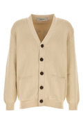 Beige stretch cotton blend cardigan  1