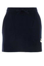 Midnight blue stretch cotton blend Amaline mini skirt 1