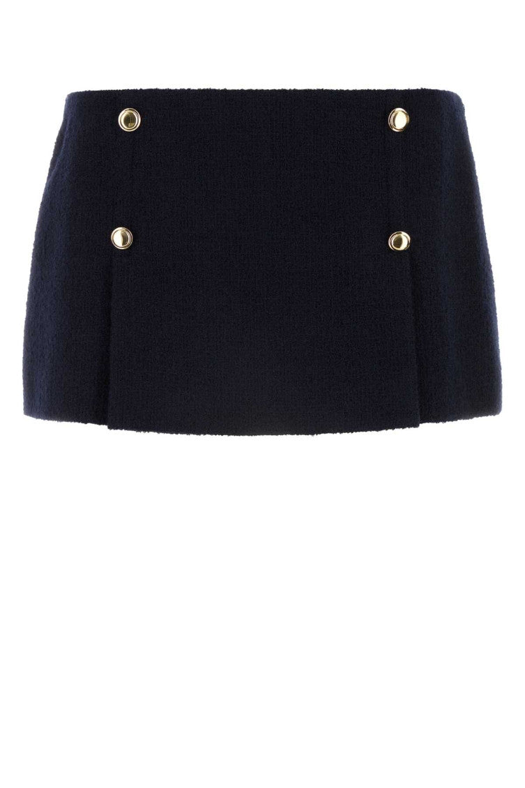Midnight blue wool blend mini skirt 1