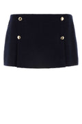 Midnight blue wool blend mini skirt 1