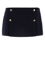 Midnight blue wool blend mini skirt 1
