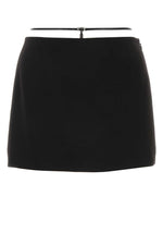 Black polyester mini skirt 1