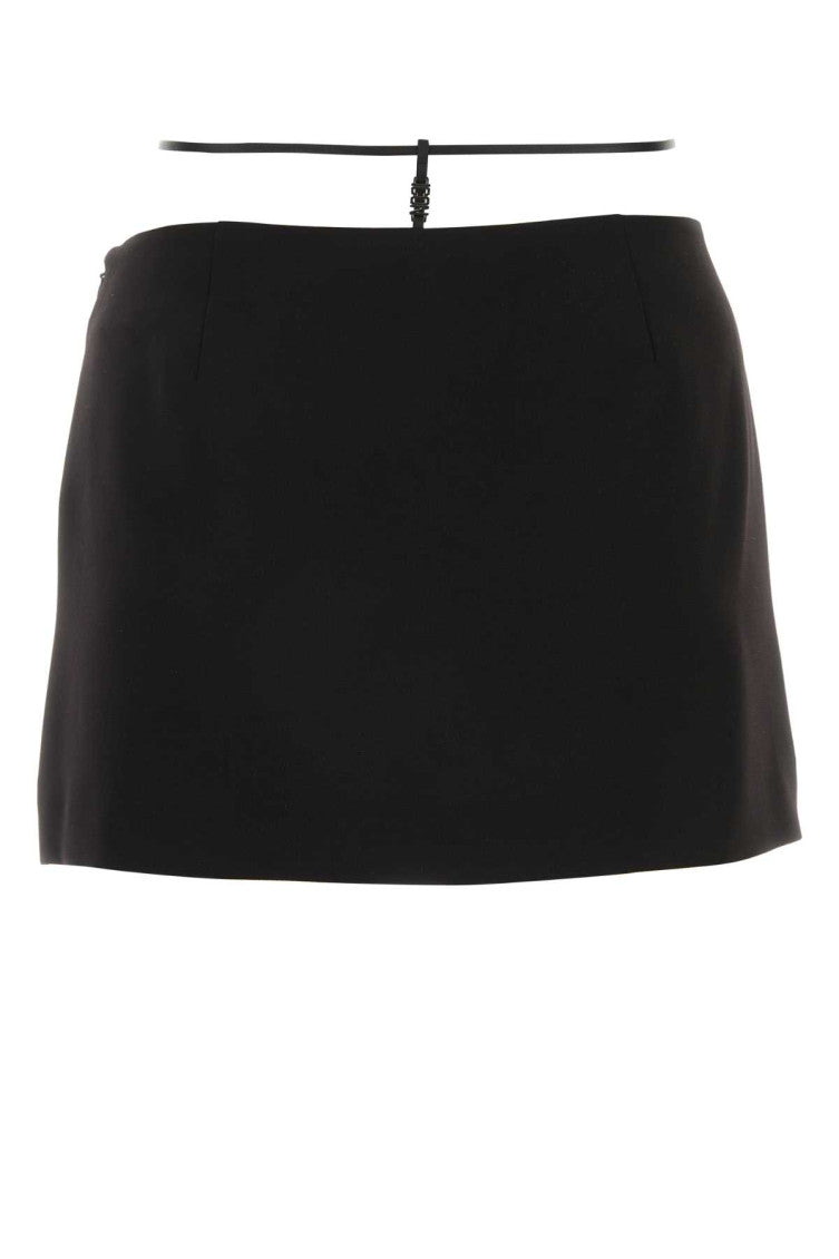 Black polyester mini skirt 2