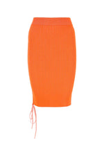 Orange viscose blend skirt 1